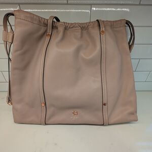 RADLEY LONDON Pale Pink Leather Tote with Gold Dog Emblem